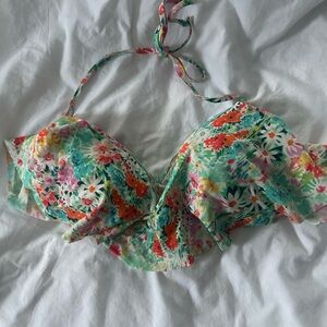 Floral Halter Bikini Top